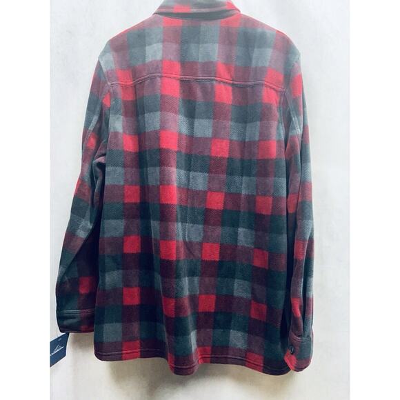 Croft & Barrow Men’s Extra Soft Flannel Shirt Colorful Plaid Red /Black Sz NWT - Picture 6 of 10
